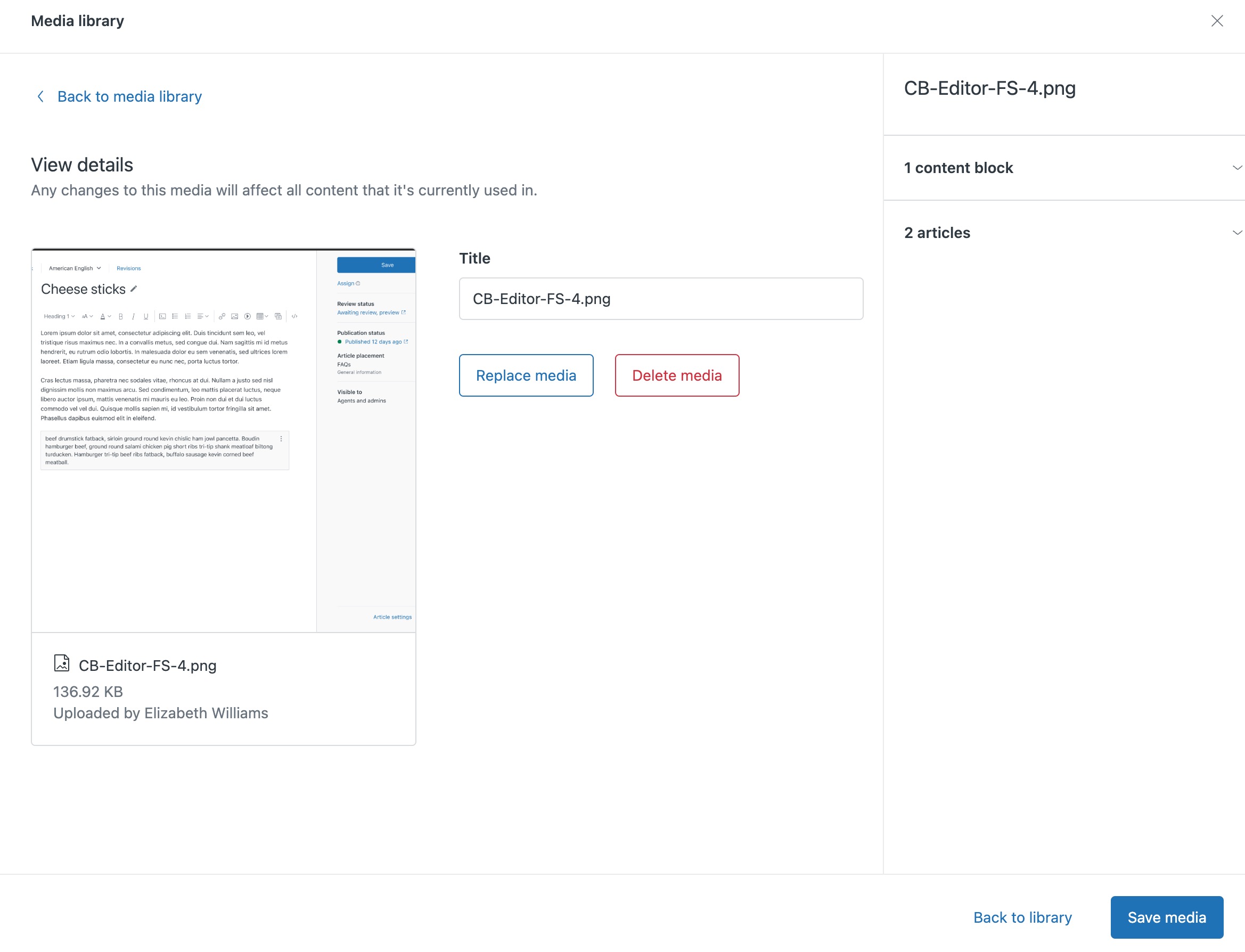 How to check Media Library size? - Documentation